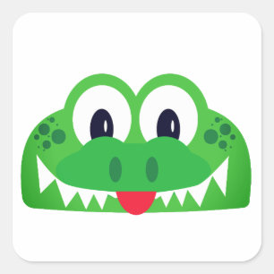 Crocodile, Alligator Animal Reptile Head, Alligato Square Sticker