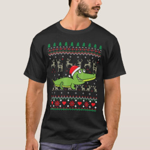 Crocodile Alligator Christmas Ornament Ugly T-Shirt