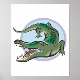 Crocodile/Alligator Circle Design Poster
