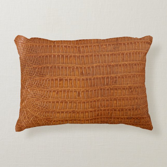 Crocodile alligator reptile leather texture close  decorative cushion (Front)