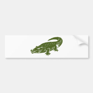 crocodile alligator retro bumper sticker