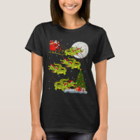 Crocodile Alligators Santa Sleigh Flying Funny Chr