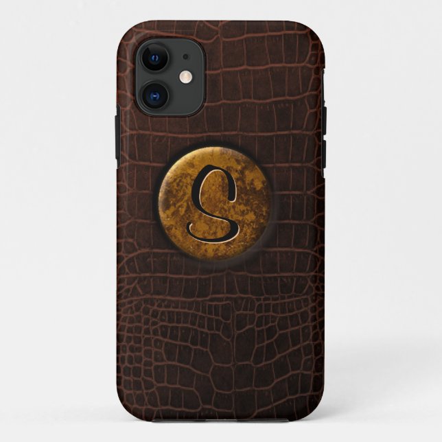 Crocodile and Monogram Case-Mate iPhone Case (Back)