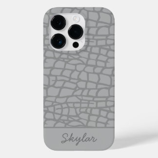 Crocodile Animal Print Custom Cursive Name Case-Mate iPhone 14 Pro Case