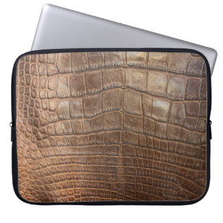 Crocodile animal print reptile tan alligator laptop sleeve