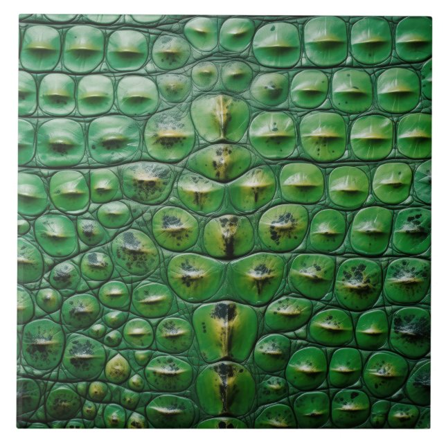 crocodile animal skin texture green scale wild rep tile (Front)