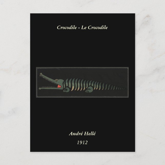 Crocodile - Antiquarian Colourful Book Illustratio Postcard (Front)