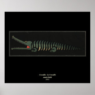 Crocodile - Antiquarian Colourful Book Poster