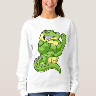 Crocodile as Bodybuilder & big Muscles Sweatshirt