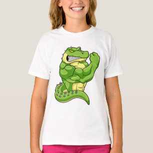 Crocodile as Bodybuilder & big Muscles T-Shirt