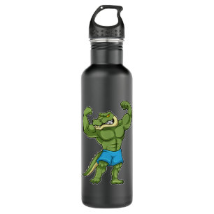 Crocodile as Bodybuilder extreme 710 Ml Water Bottle