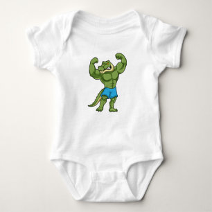 Crocodile as Bodybuilder extreme Baby Bodysuit