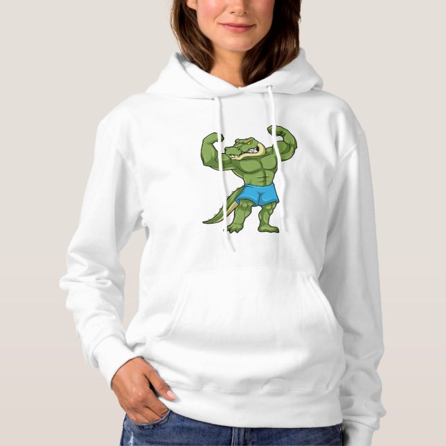 Crocodile as Bodybuilder extreme Hoodie (Front)