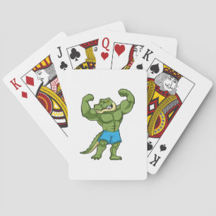 Crocodile as Bodybuilder extreme Playing Cards
