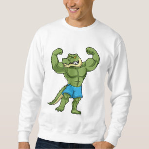 Crocodile as Bodybuilder extreme Sweatshirt