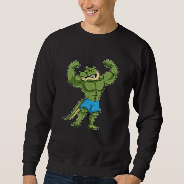 Crocodile as Bodybuilder extreme Sweatshirt (Front)