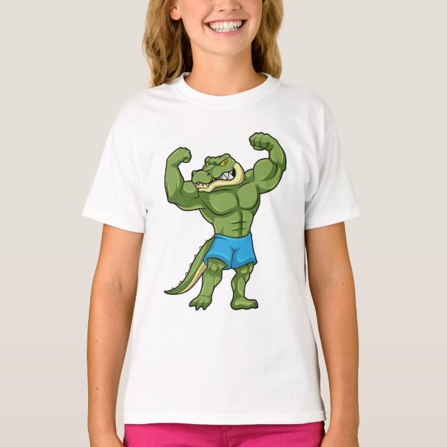 Crocodile as Bodybuilder extreme T-Shirt (Front)