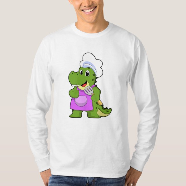 Crocodile as Cook with Spatula T-Shirt (Front)