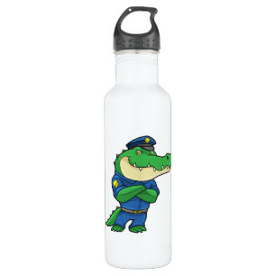 Crocodile as Police officer with Police uniform 710 Ml Water Bottle