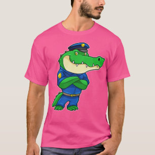 Crocodile as Police officer with Police uniform T-Shirt