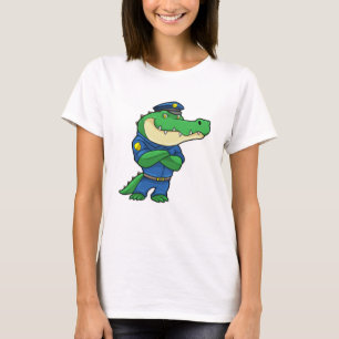 Crocodile as Police officer with Police uniform T-Shirt