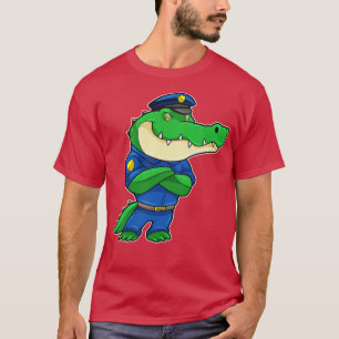 Crocodile as Police officer with Police uniform T-Shirt