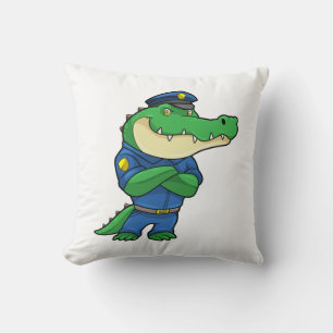 Crocodile as Police officer with Uniform Cushion