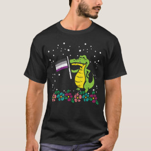 Crocodile Asexual Flag Animal Ace Pride Lgbtq Wom T-Shirt