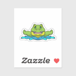 Crocodile at Swimming in Water