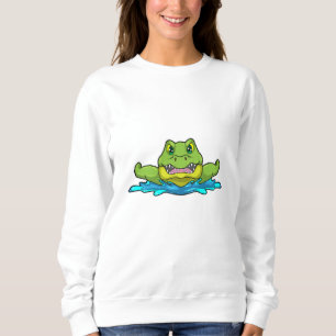 Crocodile at Swimming in Water Sweatshirt