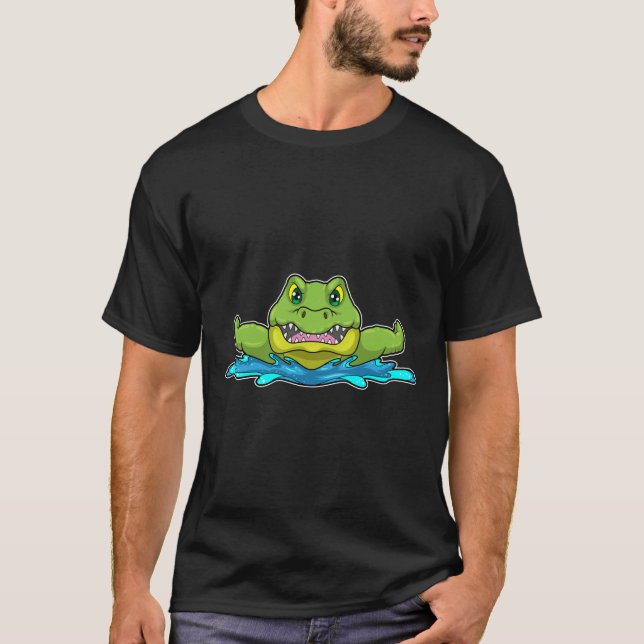 Crocodile at Swimming in Water T-Shirt (Front)
