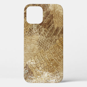 Crocodile batik pattern, fabric texture. iPhone 12 case