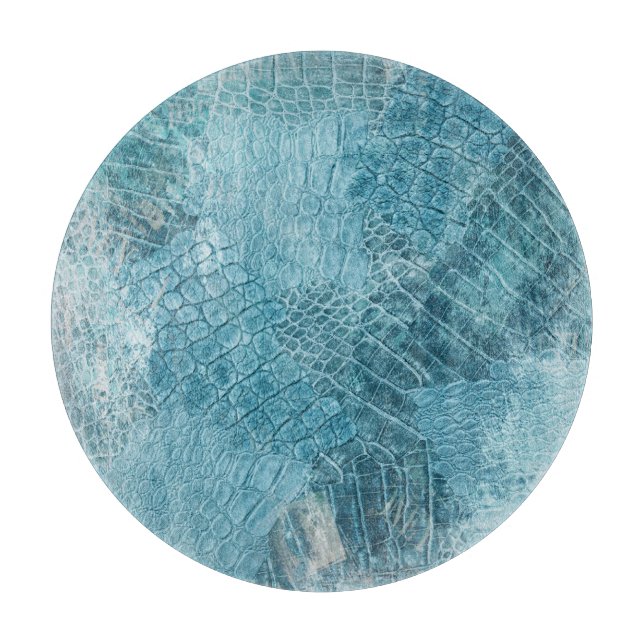 Crocodile Batik: Textured Fabric Art Cutting Board (Front)