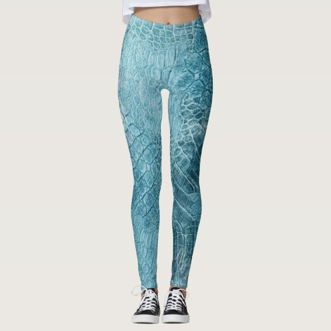 Crocodile Batik: Textured Fabric Art Leggings (Front)