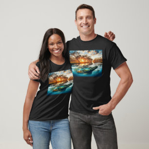 Crocodile blended into a Lagoon T-Shirt