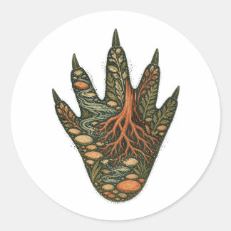 Crocodile Botanical Footprint Nature Sticker