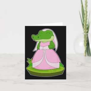 Crocodile Bride Veil Wedding  Card