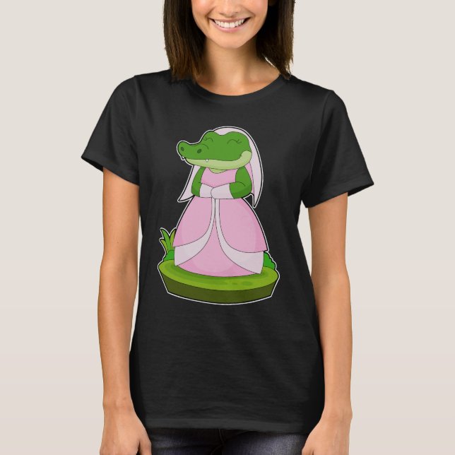 Crocodile Bride Veil Wedding T-Shirt (Front)