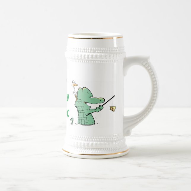 Crocodile Cartoon Birthday Beer Stein (Right)