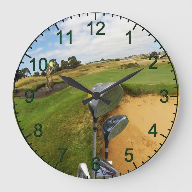 Crocodile Catching A Golf Ball, Wall Clock (Front)