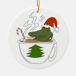 Crocodile Christmas  Ceramic Tree Decoration