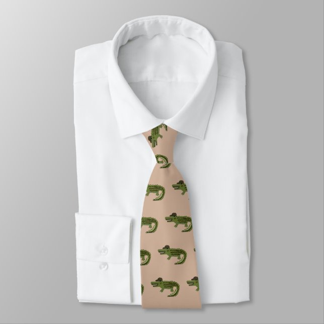 Crocodile Cool Tie (Tied)