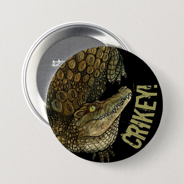 Crocodile Crikey!  7.5 Cm Round Badge (Front & Back)