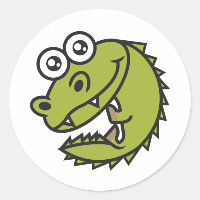 Crocodile Cute Baby Croc Classic Round Sticker (Front)