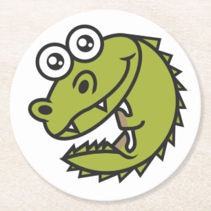 Crocodile Cute Baby Croc Round Paper Coaster