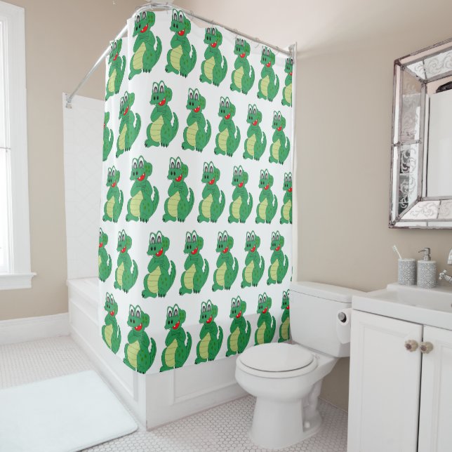 Crocodile Design Shower Curtain (In Situ)