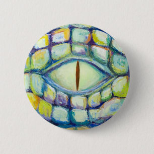 Crocodile Eye (eye symbolism painting) 6 Cm Round Badge