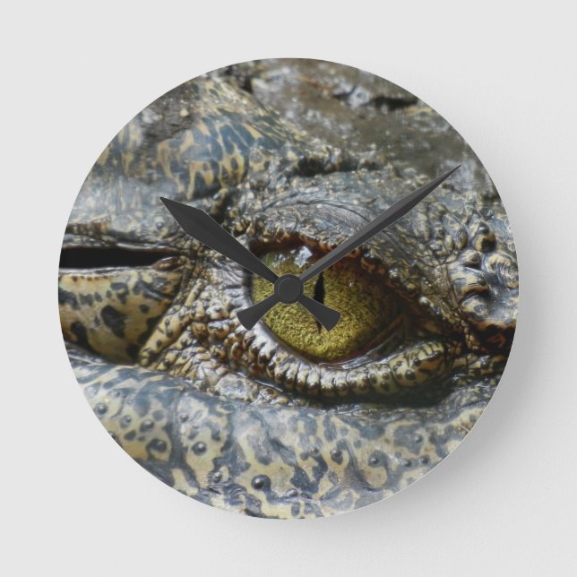 crocodile eye face animal custom personalise diy round clock (Front)