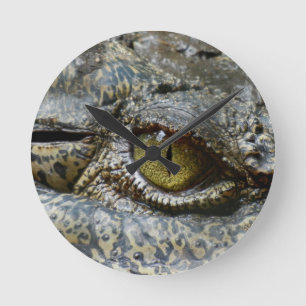 crocodile eye face animal custom personalise diy round clock