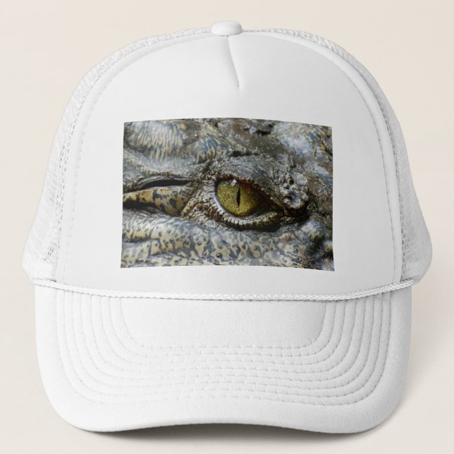 crocodile eye face animal custom personalise diy trucker hat (Front)